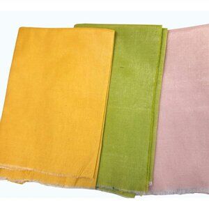 Sheer shiny cotton Fabric Bundle In Pink Green & Yellow  Light Material For Craf